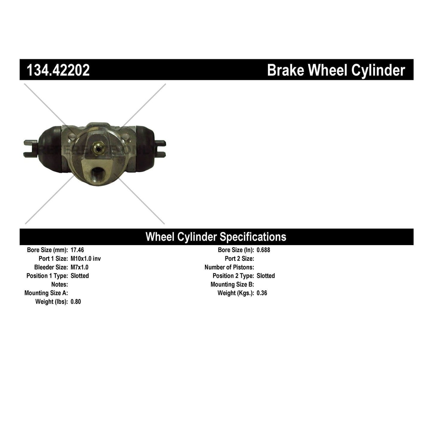 Centric Parts Drum Brake Wheel Cylinder Premium for OE style replacement 134.42202