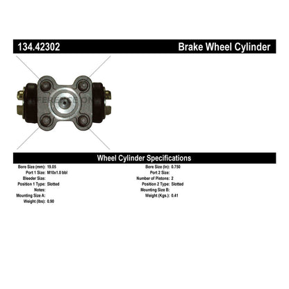 Centric Parts Drum Brake Wheel Cylinder Premium with OE style replacement 134.42302