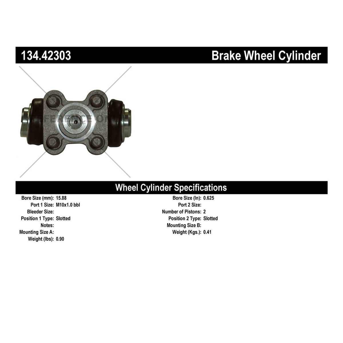 Centric Parts Drum Brake Wheel Cylinder Premium with Brass Inserts and Aluminum Castings 134.42303