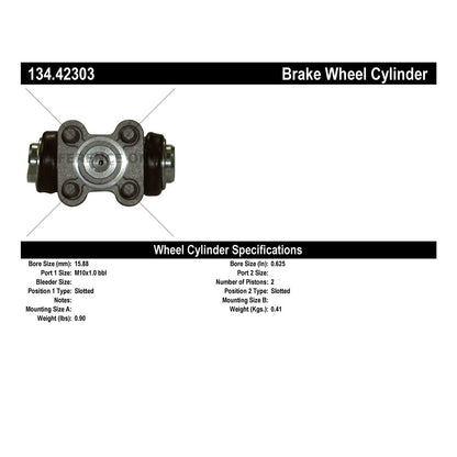 Centric Parts Drum Brake Wheel Cylinder Premium with Brass Inserts and Aluminum Castings 134.42303