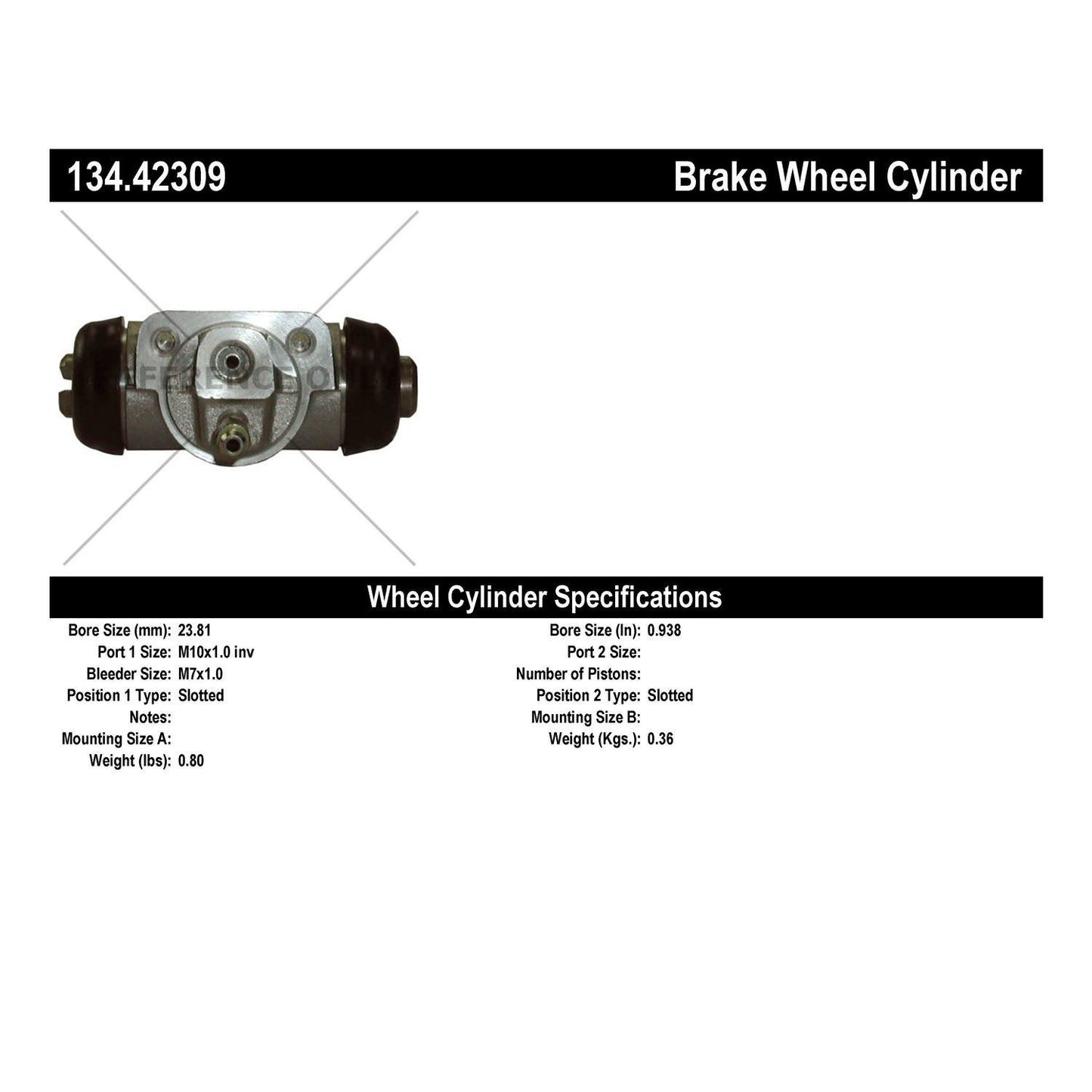 Centric Parts Drum Brake Wheel Cylinder OE style replacement 134.42309