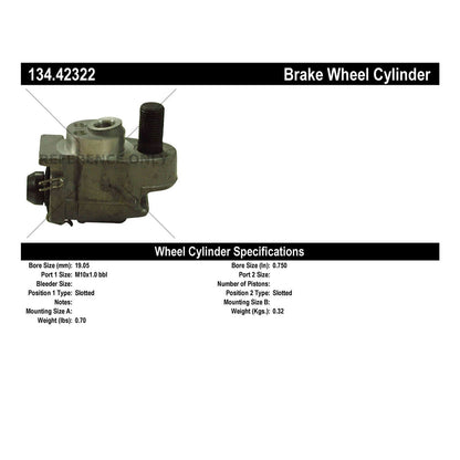 Centric Parts Drum Brake Wheel Cylinder with Brass Inserts for OE Style Replacement 134.42322