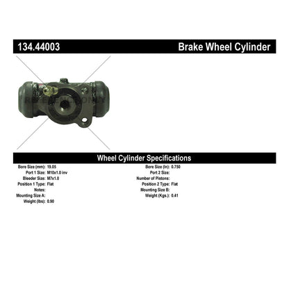 Centric Parts Drum Brake Wheel Cylinder Premium for 1987-1991 Toyota Camry 134.44003