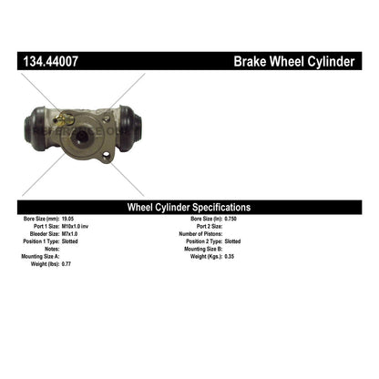 Centric Parts Drum Brake Wheel Cylinder Premium for 1997-1998 Toyota Camry 134.44007