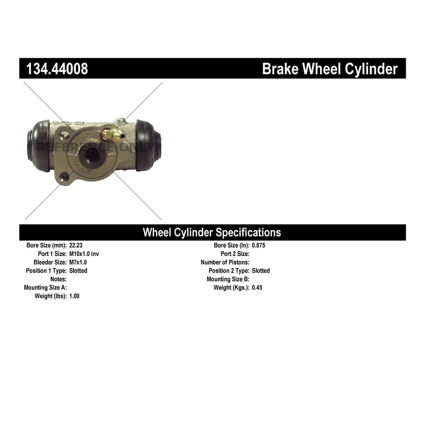 Centric Parts Drum Brake Wheel Cylinder Premium with Brass Inserts and Aluminum Castings for 2002-2006 Toyota Camry 134.44008