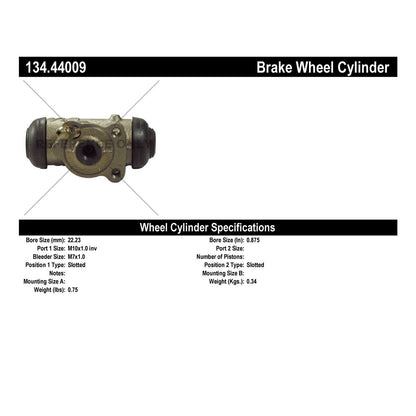 Centric Parts Drum Brake Wheel Cylinder Premium for 2002-2006 Toyota Camry 134.44009