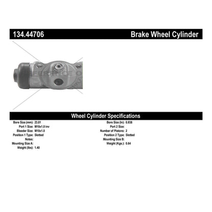 Centric Parts Drum Brake Wheel Cylinder Premium for 1984-1978 Toyota Pickup 1986 Pickup 1995-1989 Tacoma 2022-1995 134.44706