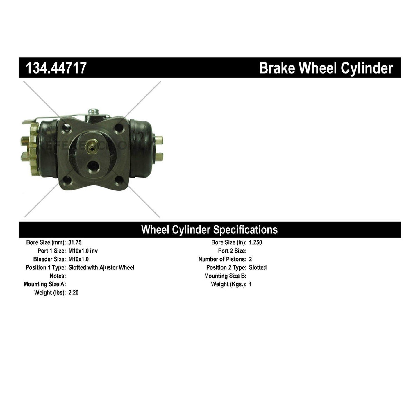 Centric Parts Drum Brake Wheel Cylinder Premium for 1972-1975 Toyota Land Cruiser 134.44717