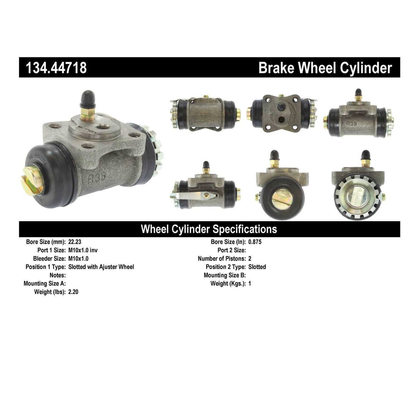 Centric Parts Drum Brake Wheel Cylinder Premium for 1972-1980 Toyota Land Cruiser 134.44718