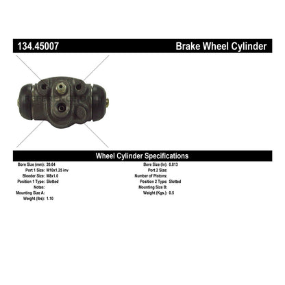 Centric Parts Drum Brake Wheel Cylinder with Brass Inserts for OE Style Replacement 134.45007