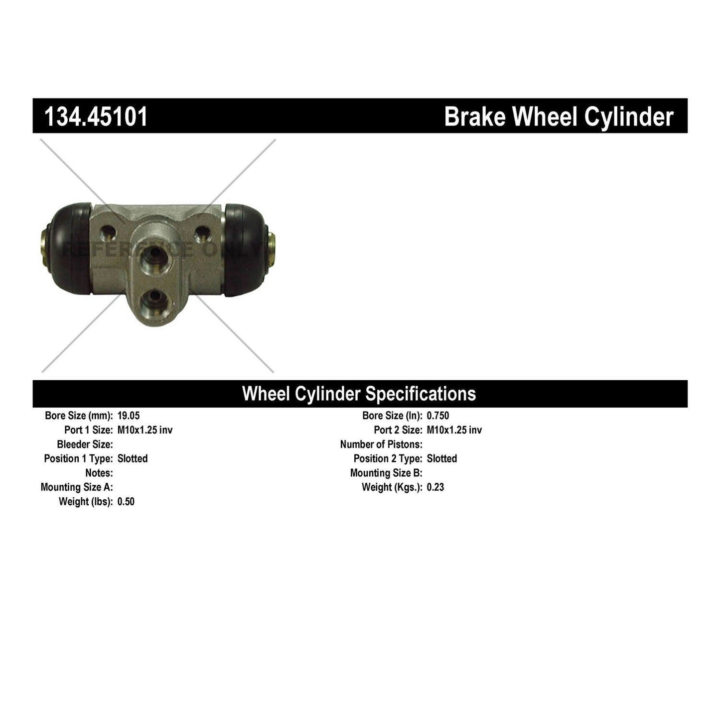 Centric Parts Drum Brake Wheel Cylinder Premium with Brass Inserts and Aluminum Castings 134.45101
