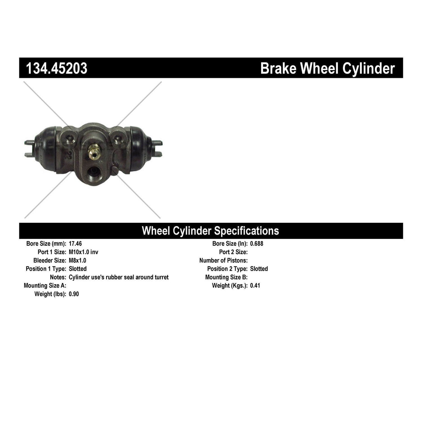 Stoptech Centric Premium Wheel Cylinder - Rear 134.45203
