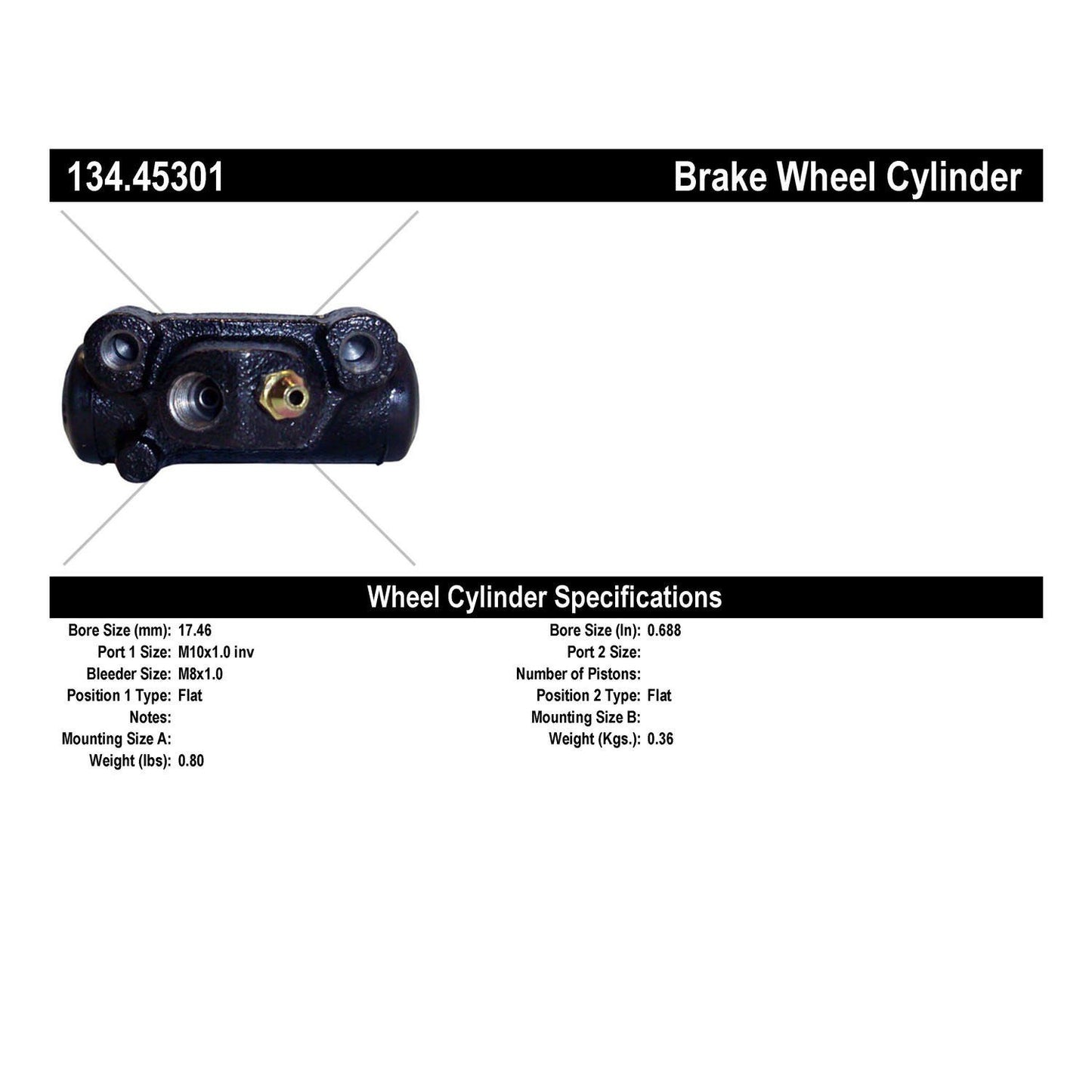 Centric Parts Drum Brake Wheel Cylinder Premium for 1993-1987 Mazda B2600 134.45301