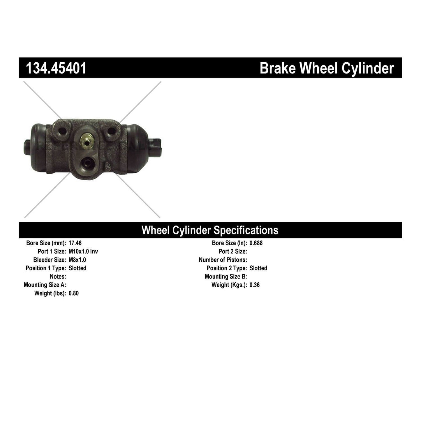 Centric Parts Drum Brake Wheel Cylinder Premium for 1988-1989 Mazda 323 1987-1989 Mercury Tracer 134.45401