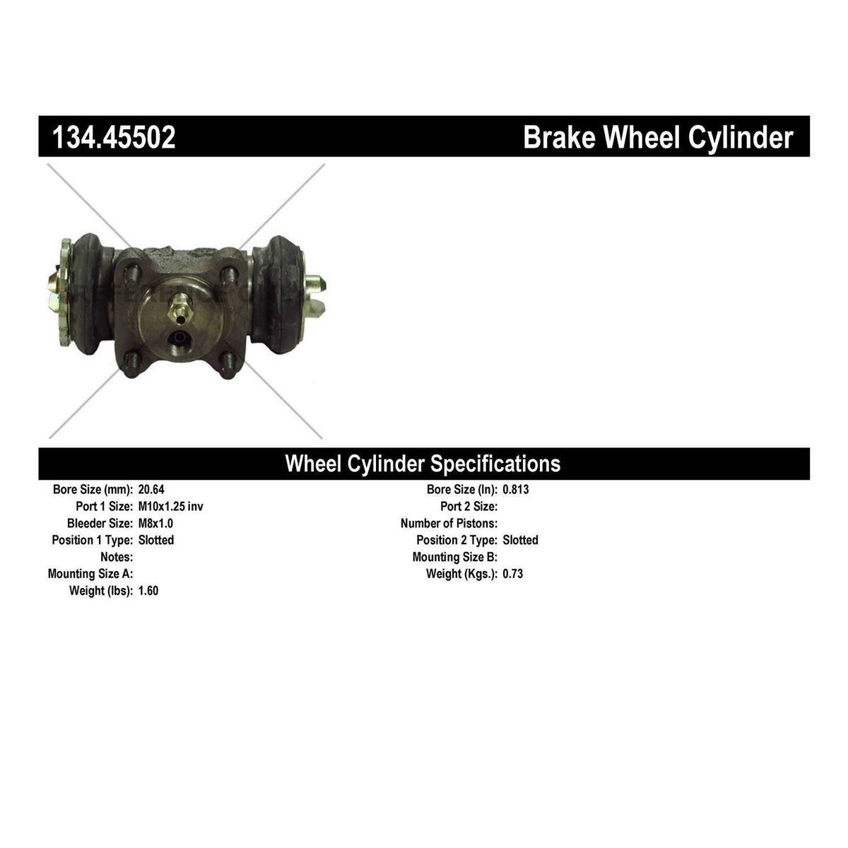 Centric Parts Drum Brake Wheel Cylinder Premium for 1972-1976 Ford Courier Mazda B1600 134.45502