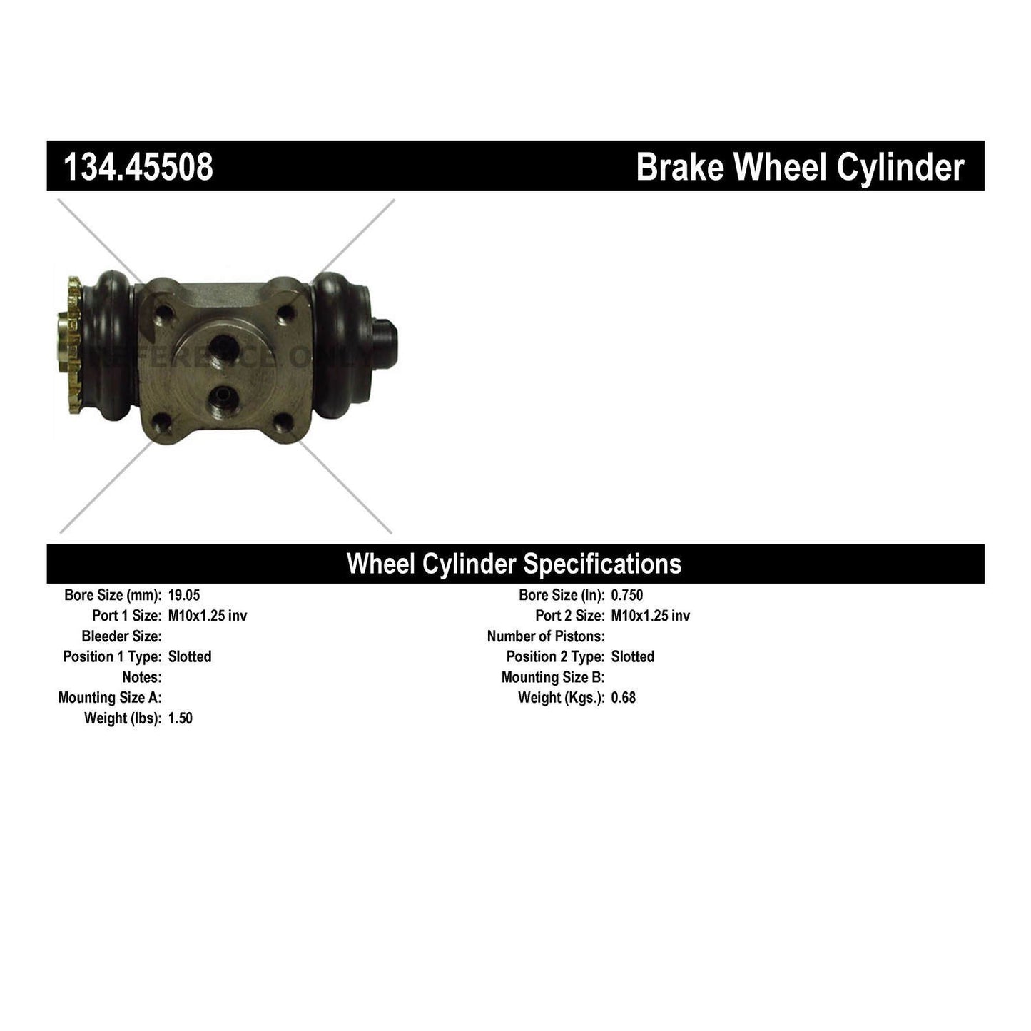 Stoptech Centric Premium Wheel Cylinder - Rear 134.45508