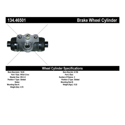 Centric Parts Premium Drum Brake Wheel Cylinder for 1991-1995 Dodge Colt Eagle Summit Plymouth Colt 134.46501