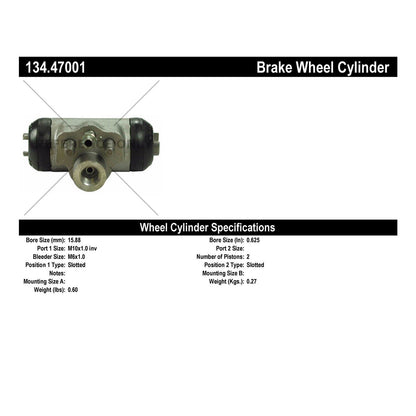 Centric Parts Drum Brake Wheel Cylinder Premium for Subaru 1972-1989 134.47001