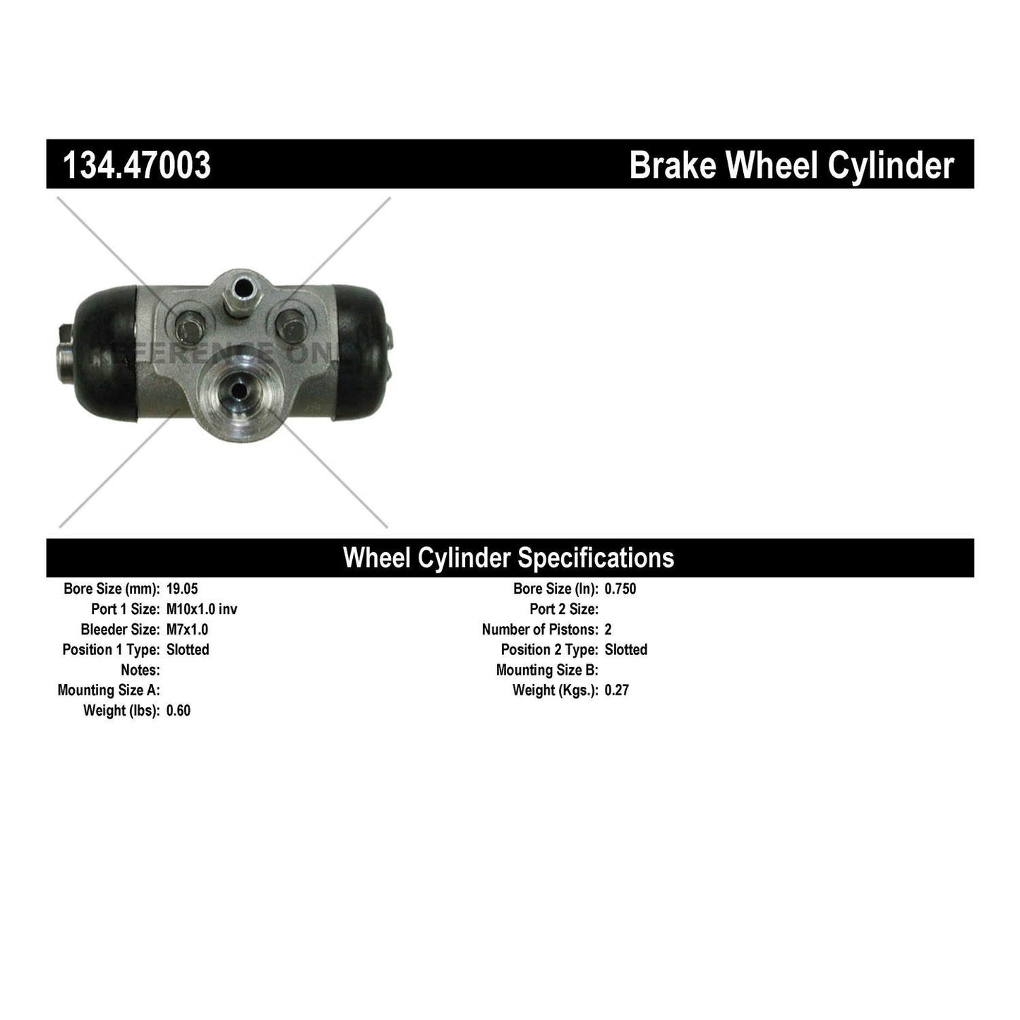 Stoptech Centric Premium Wheel Cylinder - Rear 134.47003