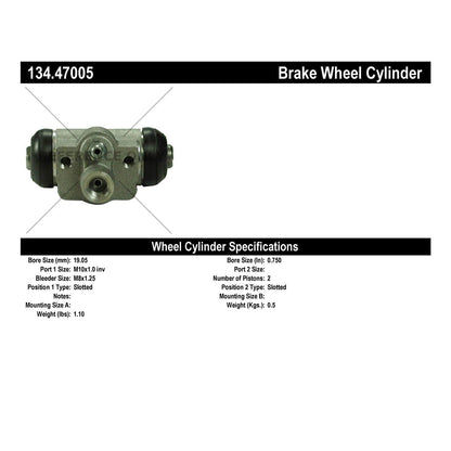 Stoptech Centric Premium Wheel Cylinder - Rear 134.47005