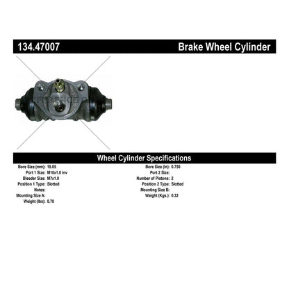Centric Parts Drum Brake Wheel Cylinder Premium for 1993-2008 Subaru Forester Impreza Legacy 134.47007