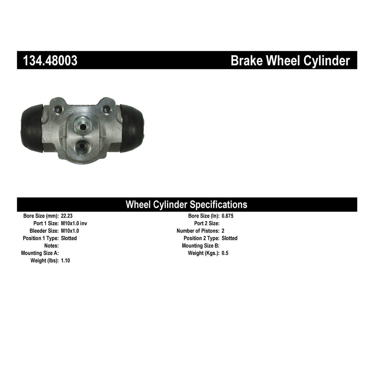 Centric Parts Drum Brake Wheel Cylinder Premium for 1985-1995 Suzuki Samurai 134.48003