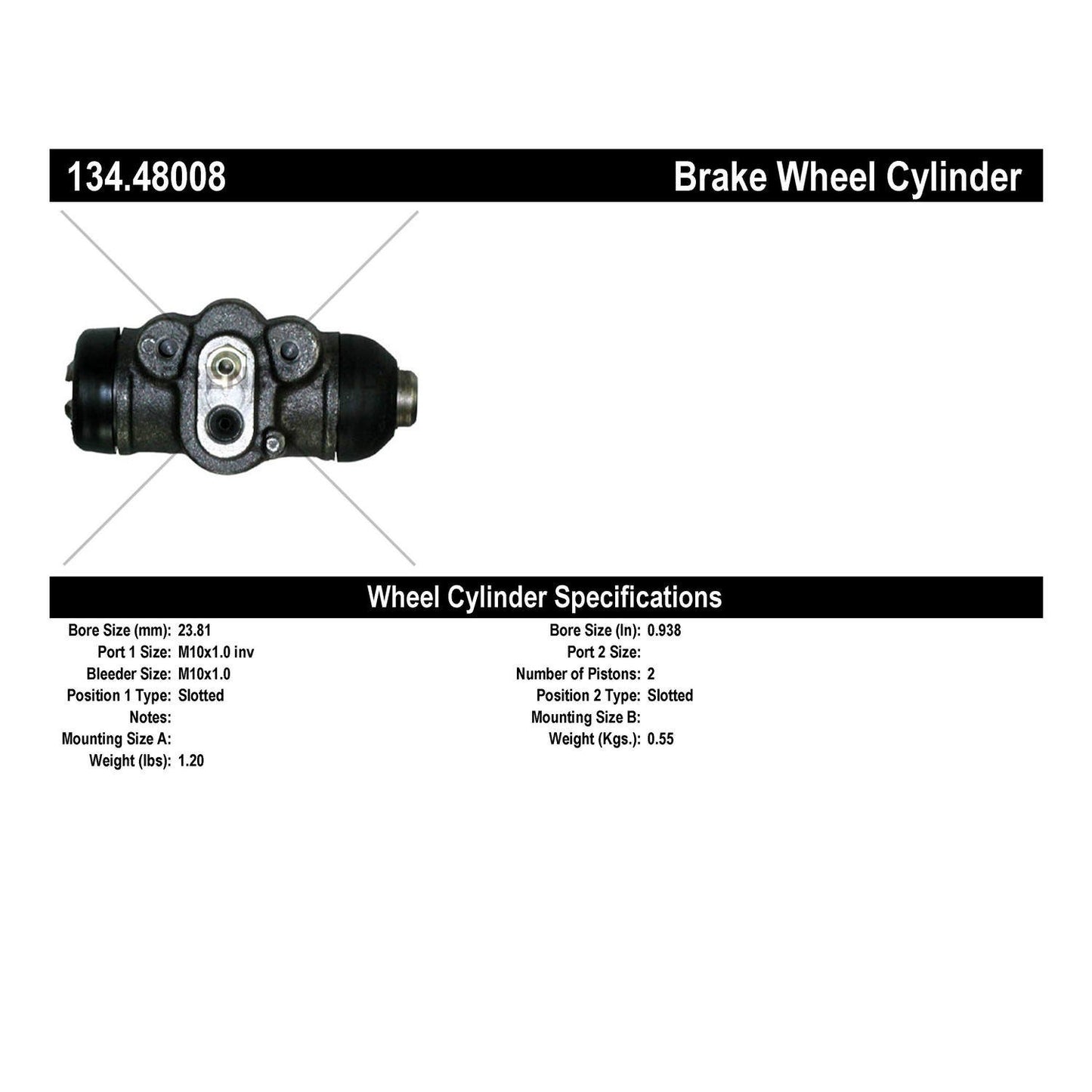 Centric Parts Drum Brake Wheel Cylinder Premium for 1991-1995 Suzuki Sidekick 134.48008