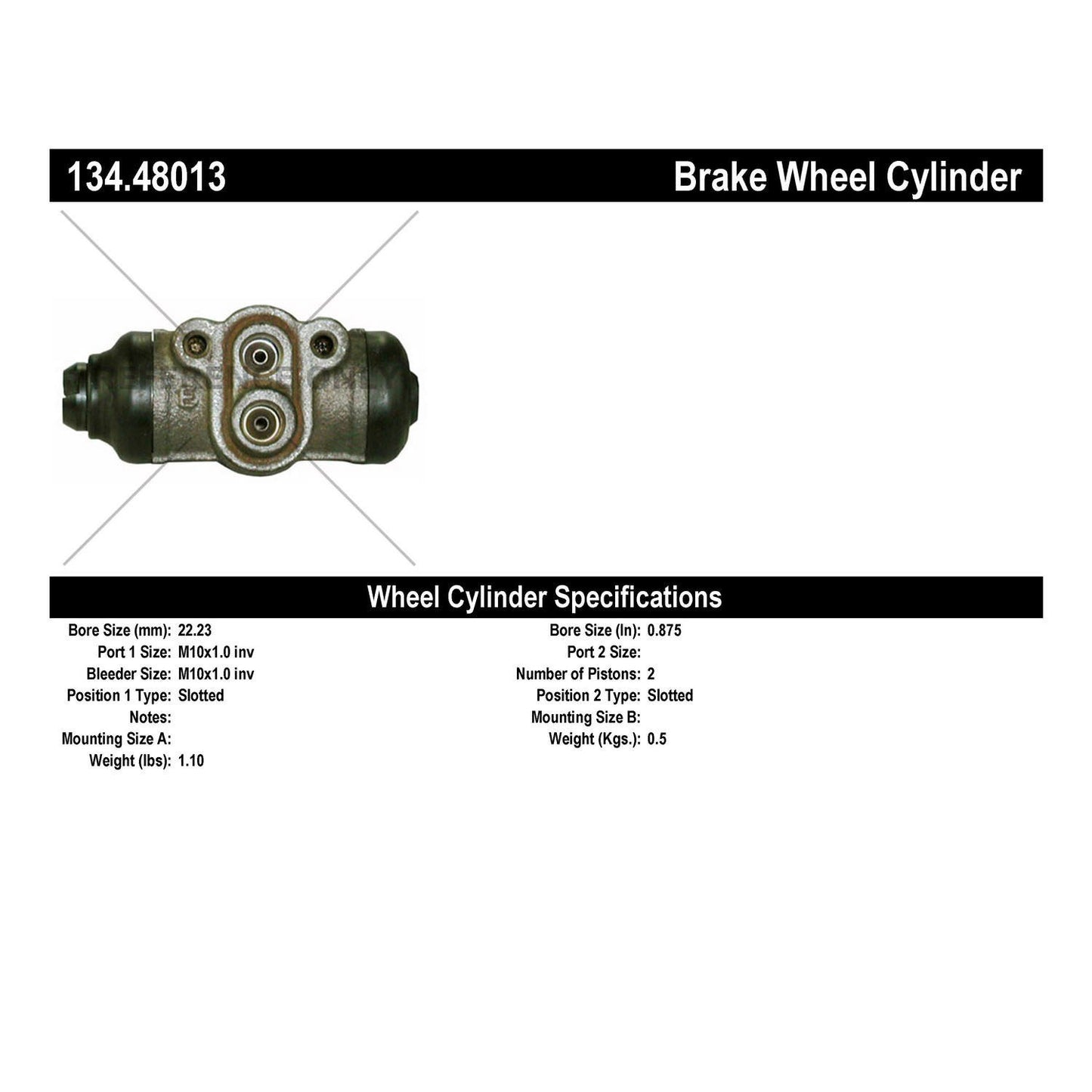 Stoptech Centric Premium Wheel Cylinder - Rear Right 134.48013