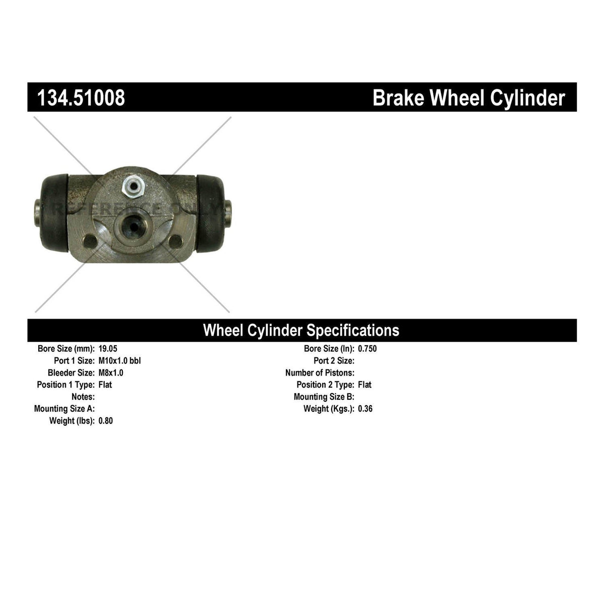 Centric Parts Drum Brake Wheel Cylinder Premium for 1988-1989 Hyundai Excel Mitsubishi Precis 134.51008