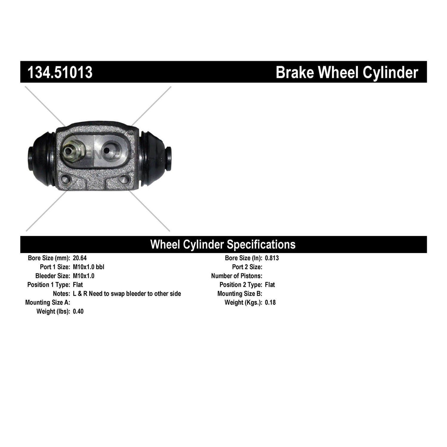 Centric Parts Drum Brake Wheel Cylinder Premium for 1989-1990 Hyundai Sonata 134.51013