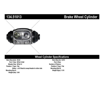 Centric Parts Drum Brake Wheel Cylinder Premium for 1989-1990 Hyundai Sonata 134.51013
