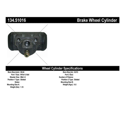 Centric Parts Drum Brake Wheel Cylinder Premium for 1990-1992 Dodge Monaco 1993-1991 Hyundai Sonata 134.51016