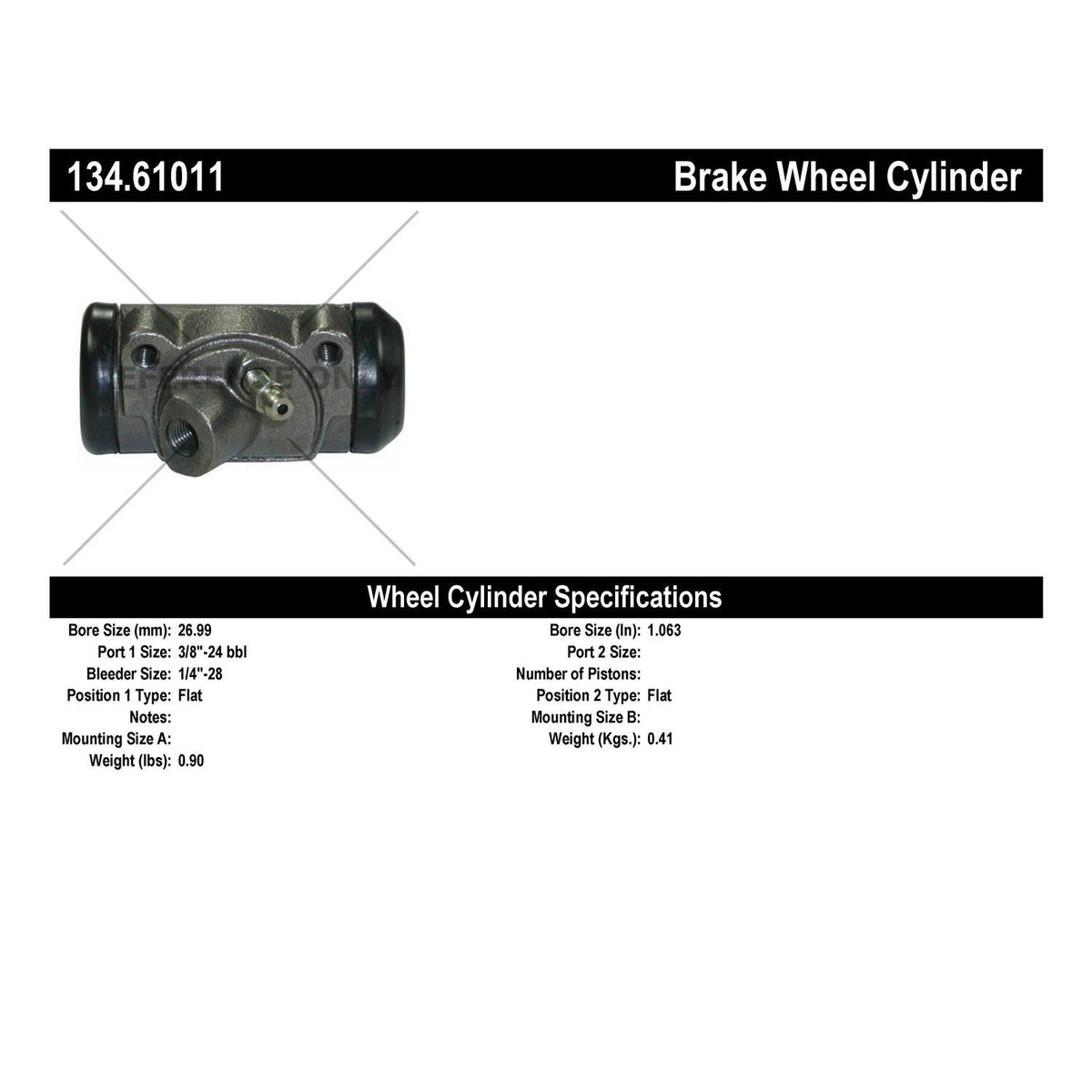 Centric Parts Drum Brake Wheel Cylinder Premium for Ford Falcon 1960-1969, Maverick 1970, Mustang 1964-1970