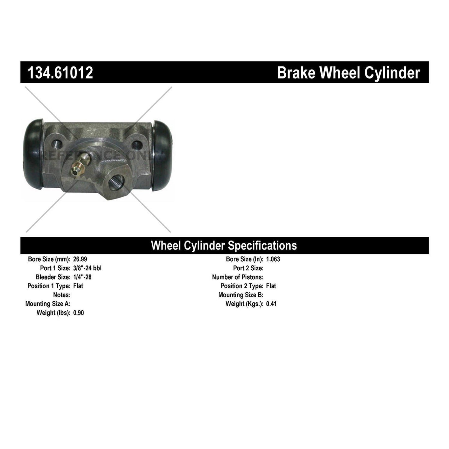 Centric Parts Premium Drum Brake Wheel Cylinder for 1965-1970 Ford Falcon, Mustang, Maverick, Ranchero, Mercury Caliente, Comet, Cyclone, Villager
