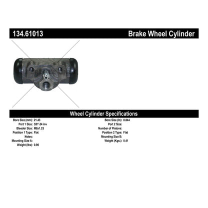 Centric Parts Drum Brake Wheel Cylinder Premium for 1965-1973 Ford Falcon Maverick Mustang Mercury Caliente Comet Villager 134.61013