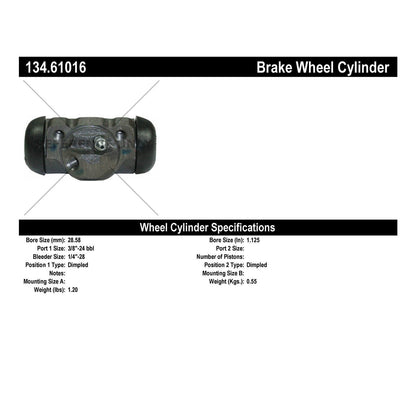 Centric Parts Drum Brake Wheel Cylinder Premium for 1965-1976 Dodge Ford Chevrolet 134.61016