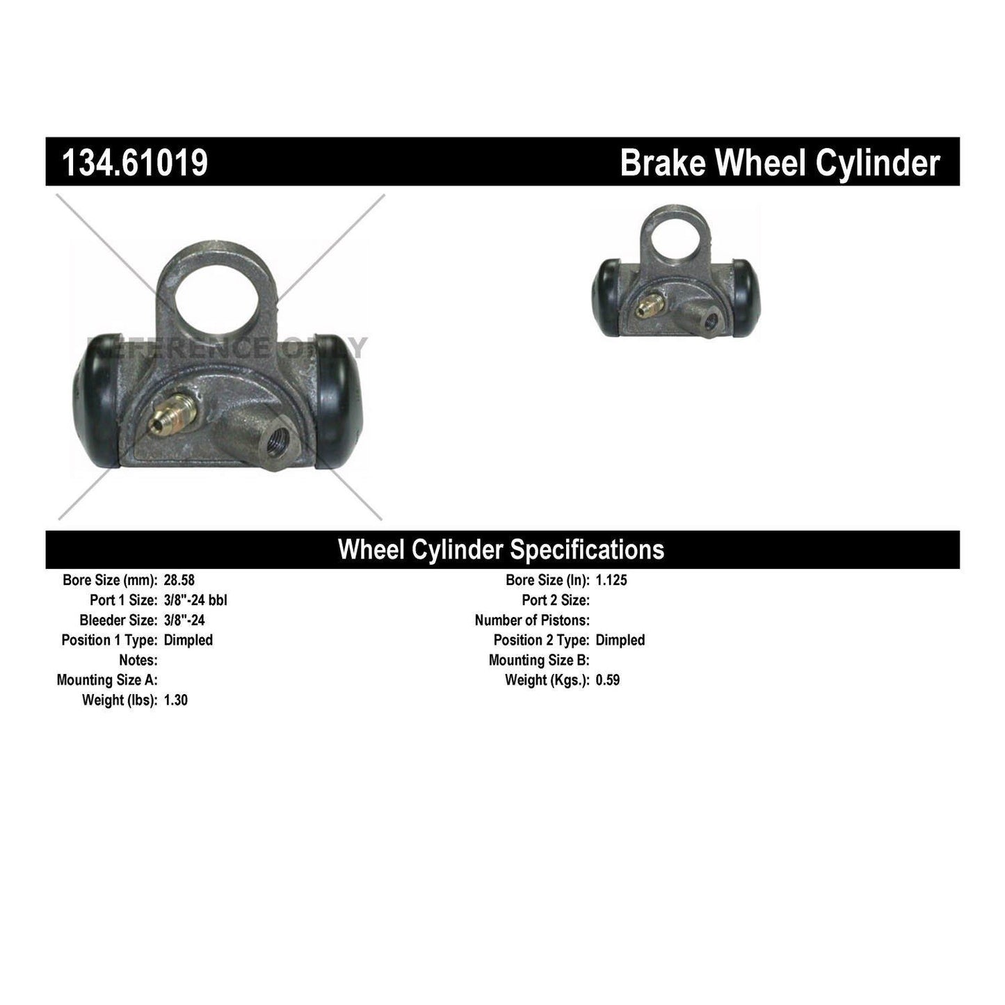 Centric Parts Drum Brake Wheel Cylinder Premium for 1957-1972 Ford Models 134.61019