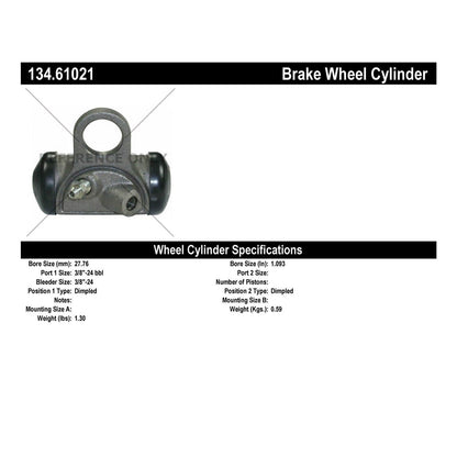 Centric Parts Premium Drum Brake Wheel Cylinder for 1960-1972 Ford Models 134.61021