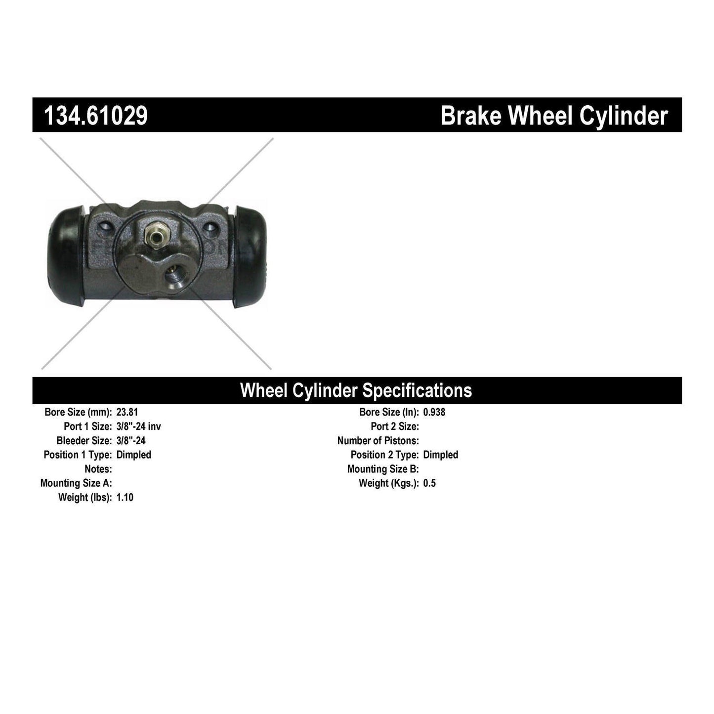 Centric Parts Drum Brake Wheel Cylinder Premium for 1973-1983 Ford F-100 F-150 Gran Torino Mercury Cougar Montego 134.61029