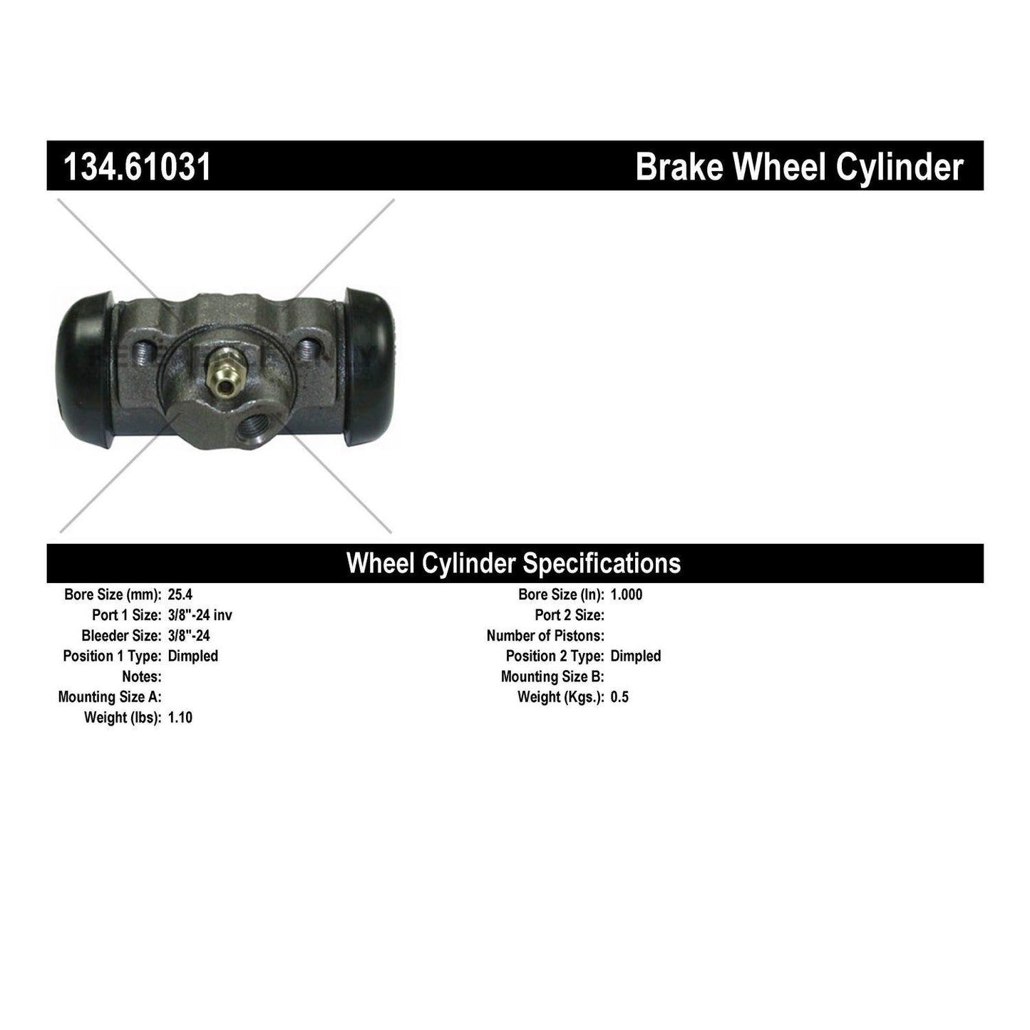 Centric Parts Drum Brake Wheel Cylinder Premium for 1975-1973 Ford Gran Torino Ranchero Torino Mercury Cougar Montego 134.61031