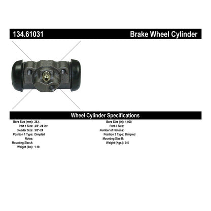 Centric Parts Drum Brake Wheel Cylinder Premium for 1975-1973 Ford Gran Torino Ranchero Torino Mercury Cougar Montego 134.61031