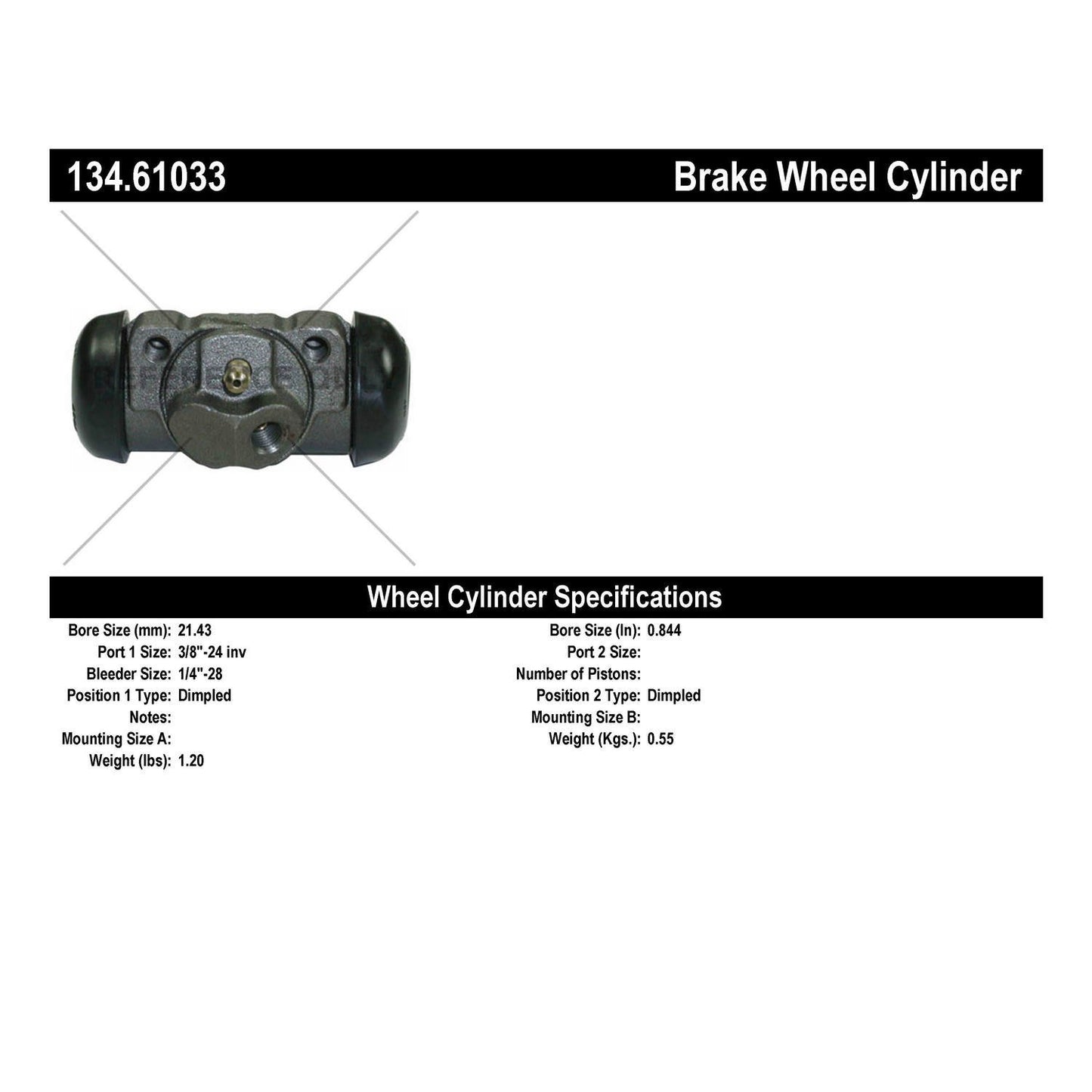 Centric Parts Drum Brake Wheel Cylinder Premium for Ford Fairlane 1962, Maverick 1973-1971, Mercury Comet 1973-1971, Cyclone 1971 134.61033