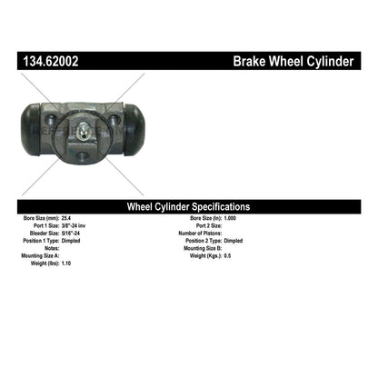 Centric Parts Drum Brake Wheel Cylinder Premium for 1971-1996 Buick 134.62002