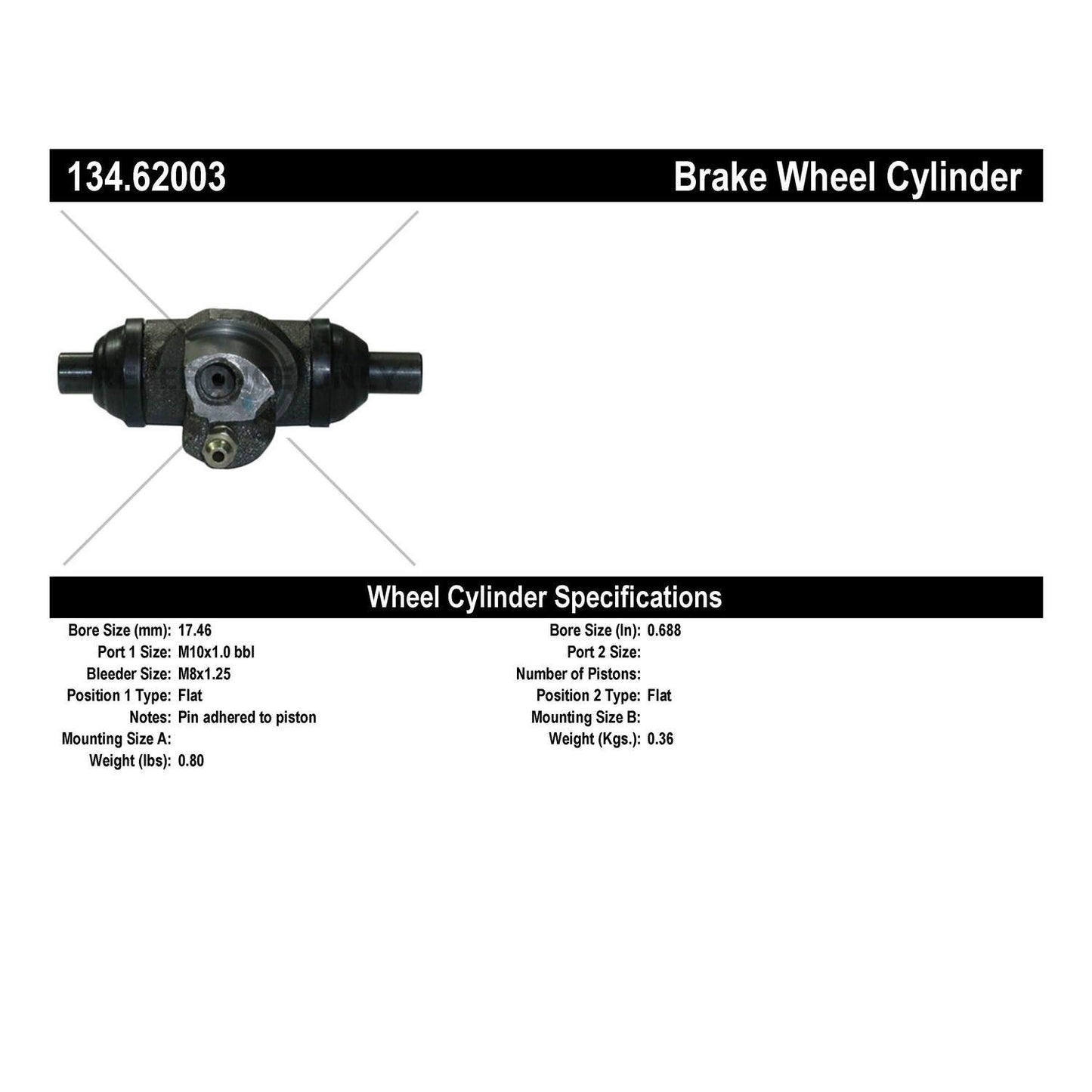 Centric Parts Drum Brake Wheel Cylinder Premium for 1982-1990 Buick and Chevrolet Models 134.62003