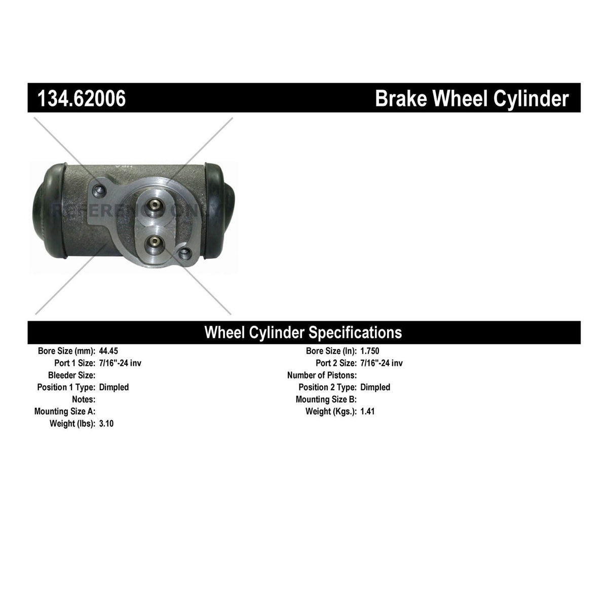 Stoptech Centric Premium Wheel Cylinder - Rear 134.62006