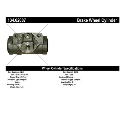 Centric Parts Drum Brake Wheel Cylinder Premium for 1975-1973 Buick Apollo 134.62007