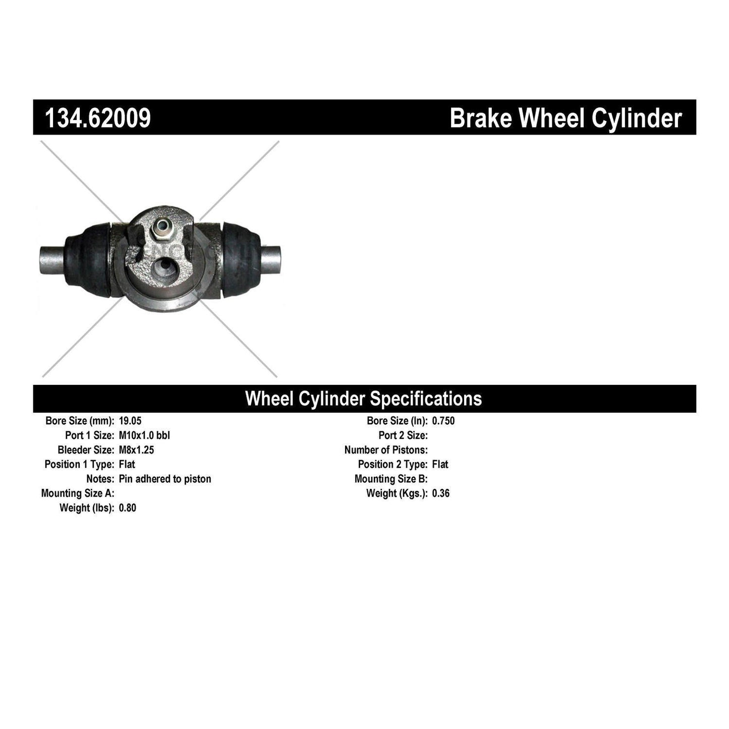 Centric Parts Drum Brake Wheel Cylinder Premium for 1983-1989 Buick, Chevrolet, Pontiac 134.62009