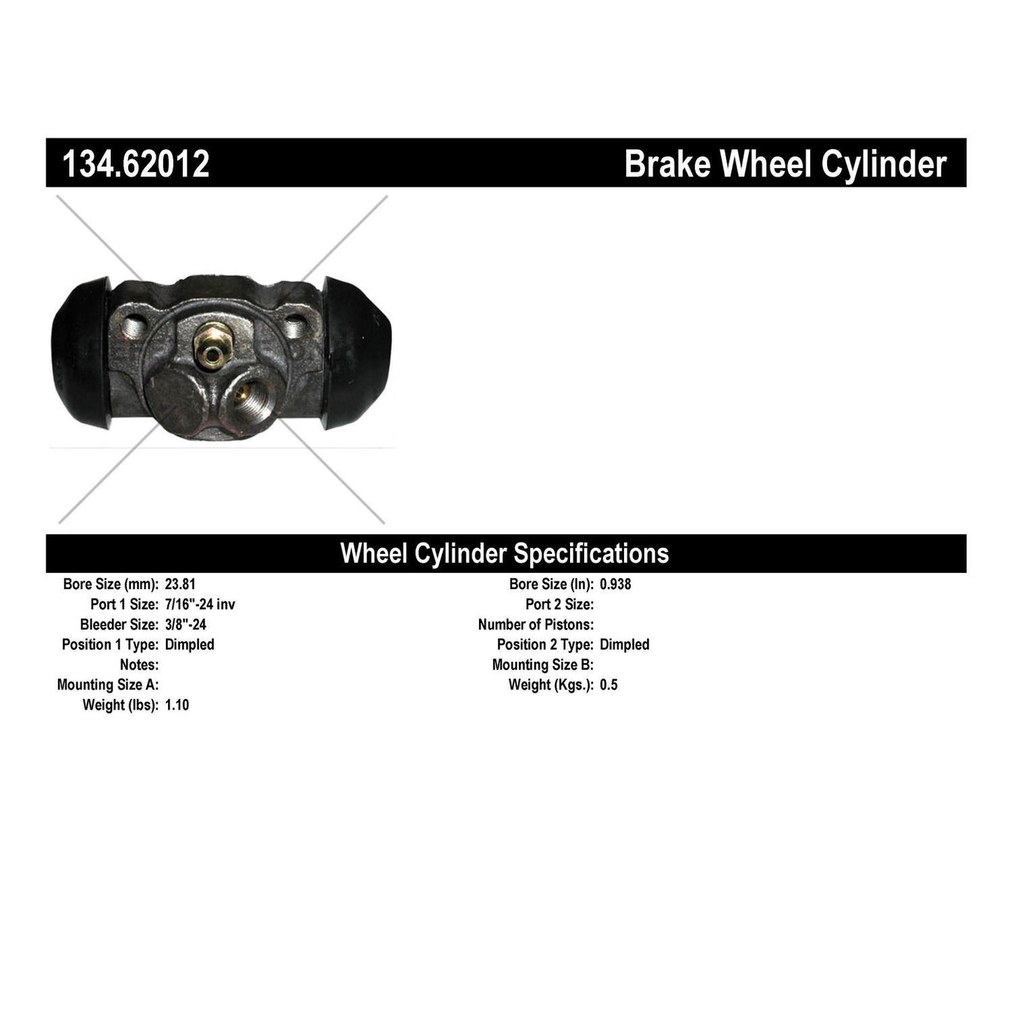 Stoptech Centric Premium Wheel Cylinder - Rear Right 134.62012