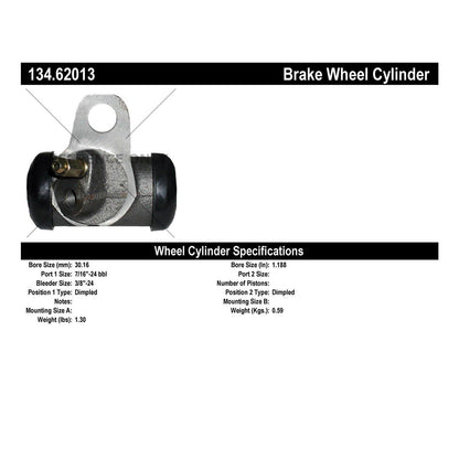 Centric Parts Premium Drum Brake Wheel Cylinder for 1960-1966 Chevrolet Models 134.62013