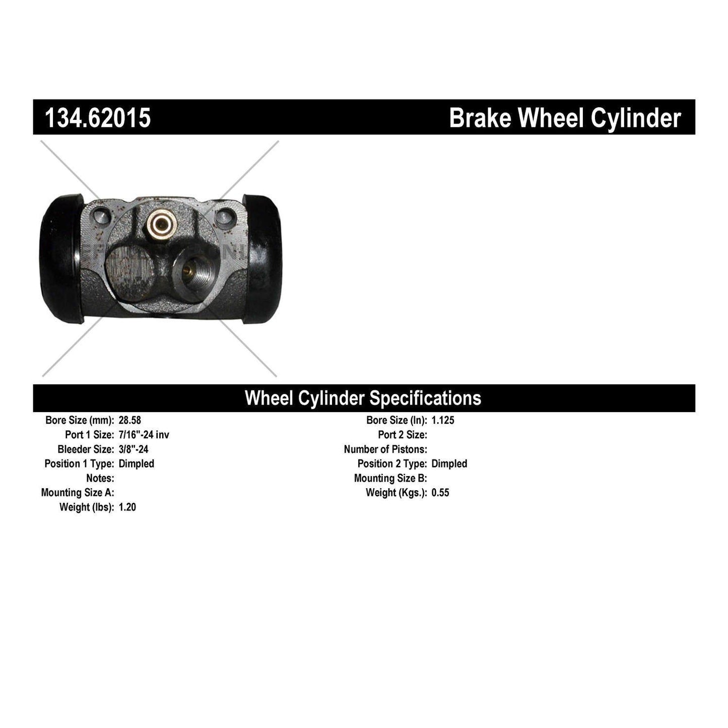 Centric Parts Drum Brake Wheel Cylinder Premium for 1960-1972 Cadillac Commercial Chassis 134.62015